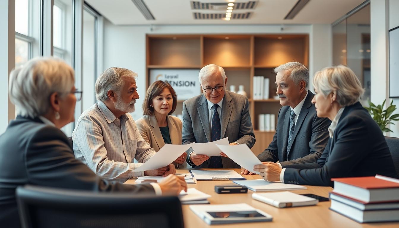 A family examining legal papers